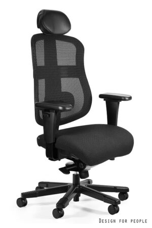 Fotel premium Otto, ergonomiczny, siatka/tkanina czarny