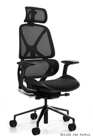 Fotel biurowy AREO-X, ergonomiczny, siatka/siatka, czarny lub szary