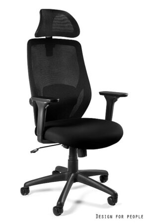 Fotel biurowy Chester-BST, ergonomiczny, siatka na oparciu, eko-skóra na siedzisku